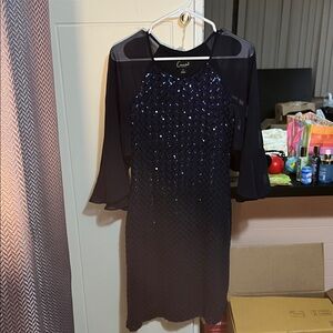 Connected Apparel Midnight Blue Sequin Dress